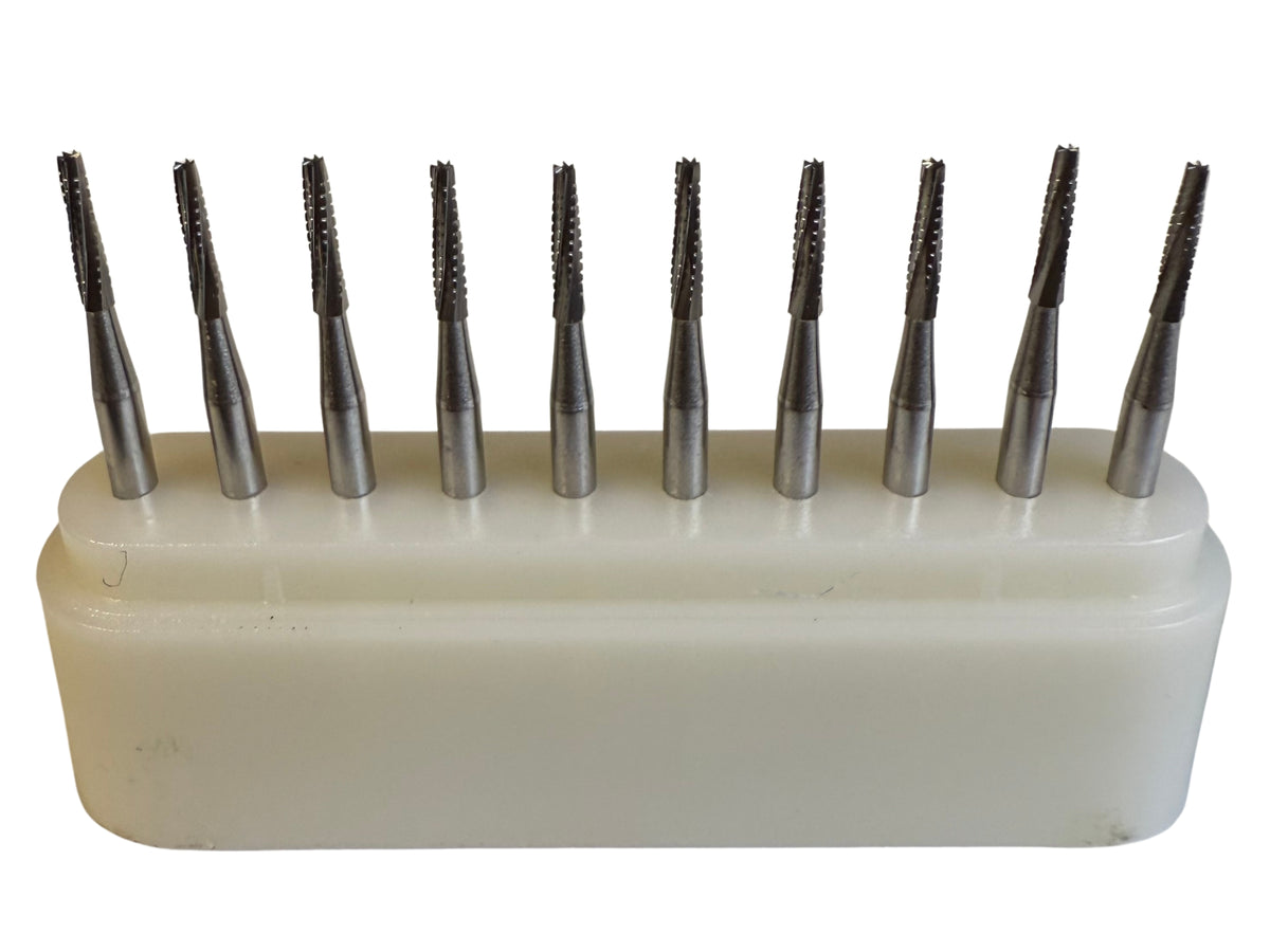 DenVet Dental Tapered Flat End Fissure Bur, Cross Cut