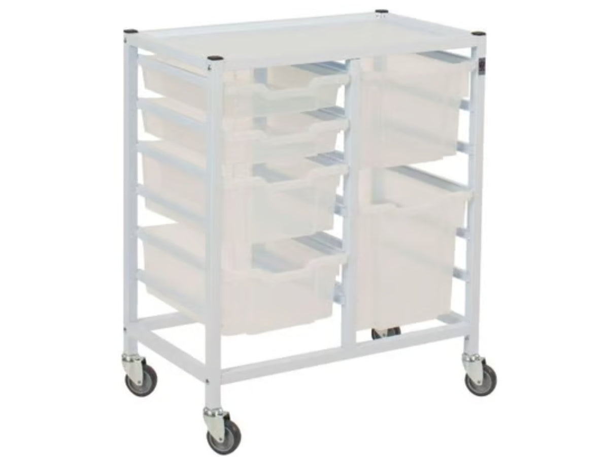 Gratnells Compact Double Storage Trolley with 6 Trays