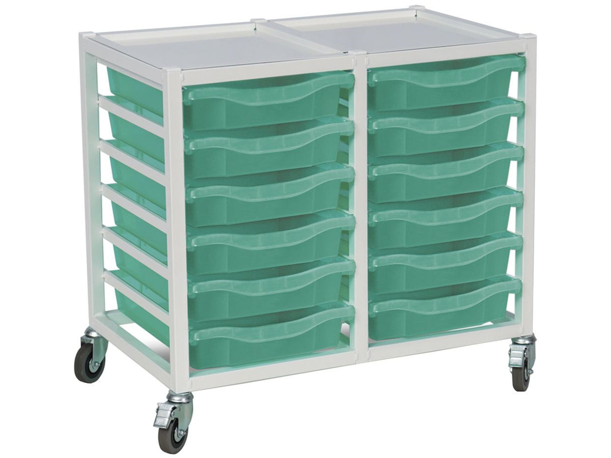 Medical Storage Trolley 12 Shallow Tray