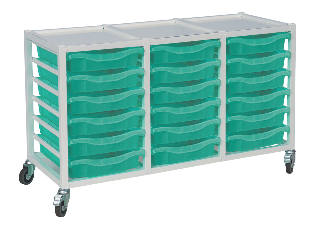 Medical Storage Trolley 18 Shallow Tray