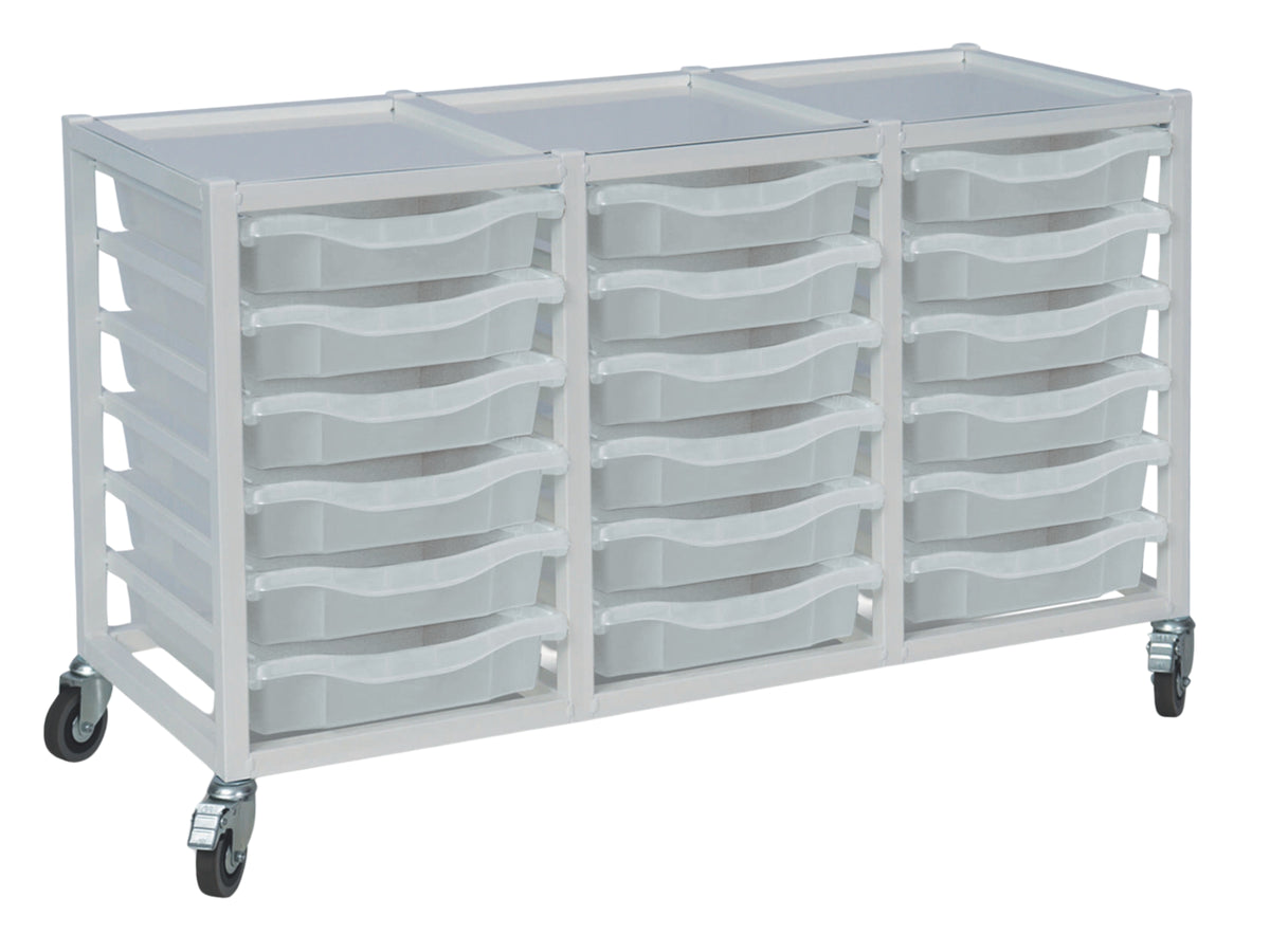 Medical Storage Trolley 18 Shallow Tray