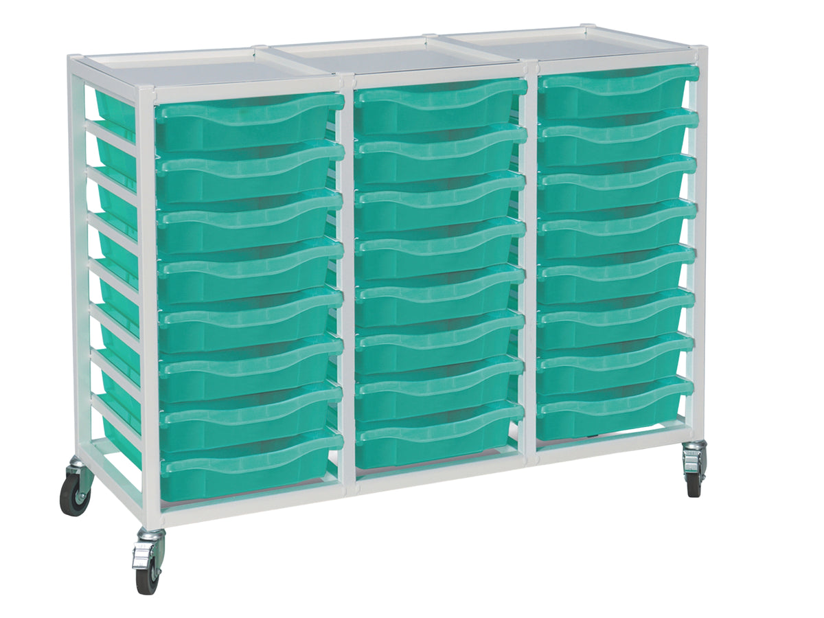 Medical Storage Trolley 24 Shallow Tray