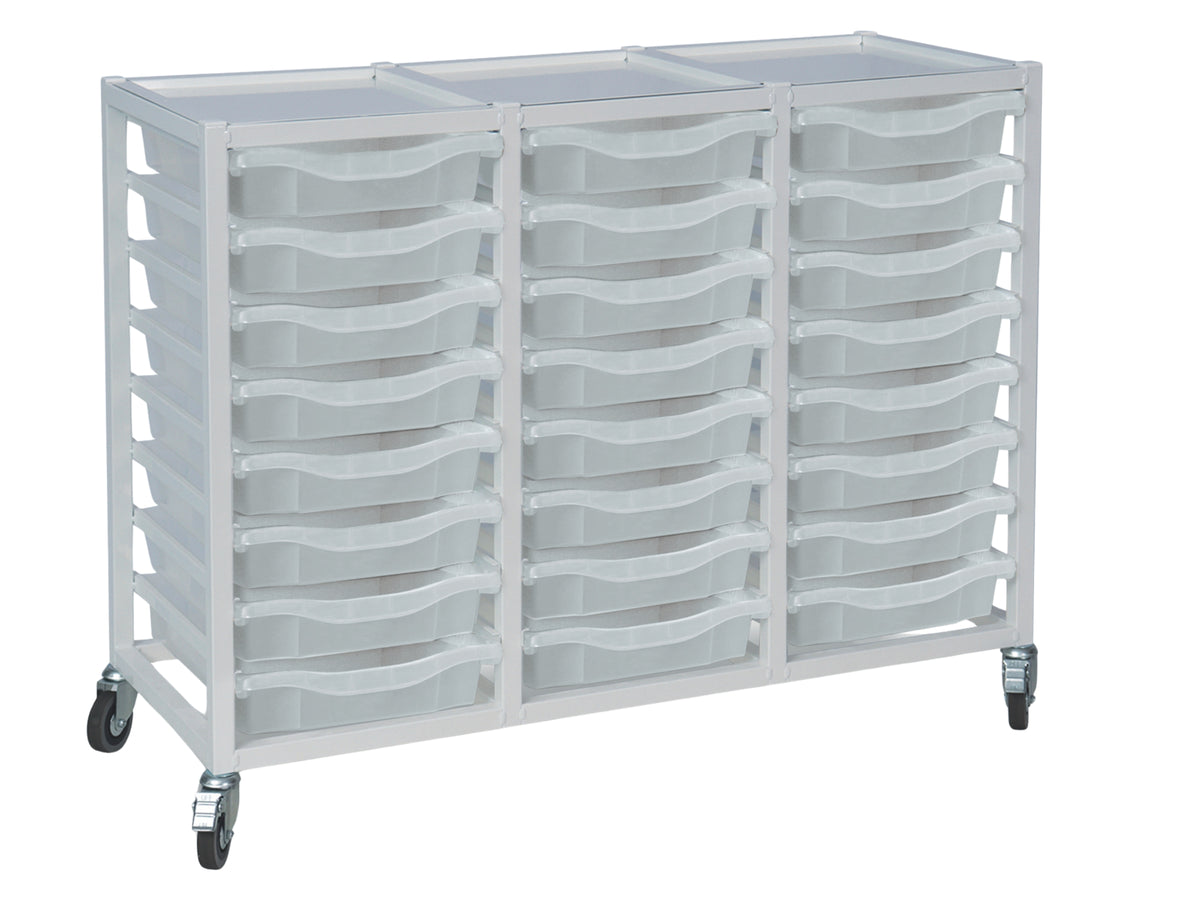 Medical Storage Trolley 24 Shallow Tray