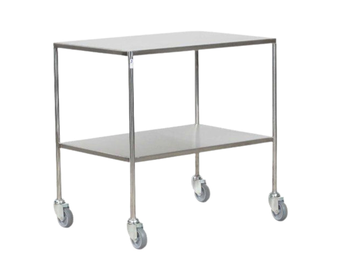 Pre-owned Bristol Maid S.Steel Dressing Trolley 92x62x87cm – 2 Flat Shelves