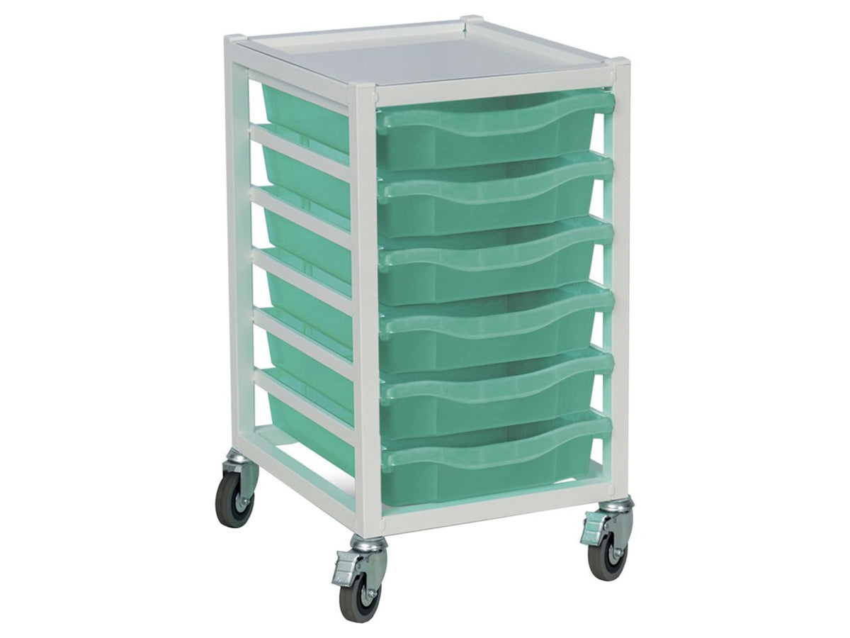 Medical Storage Trolley 6 Shallow Tray