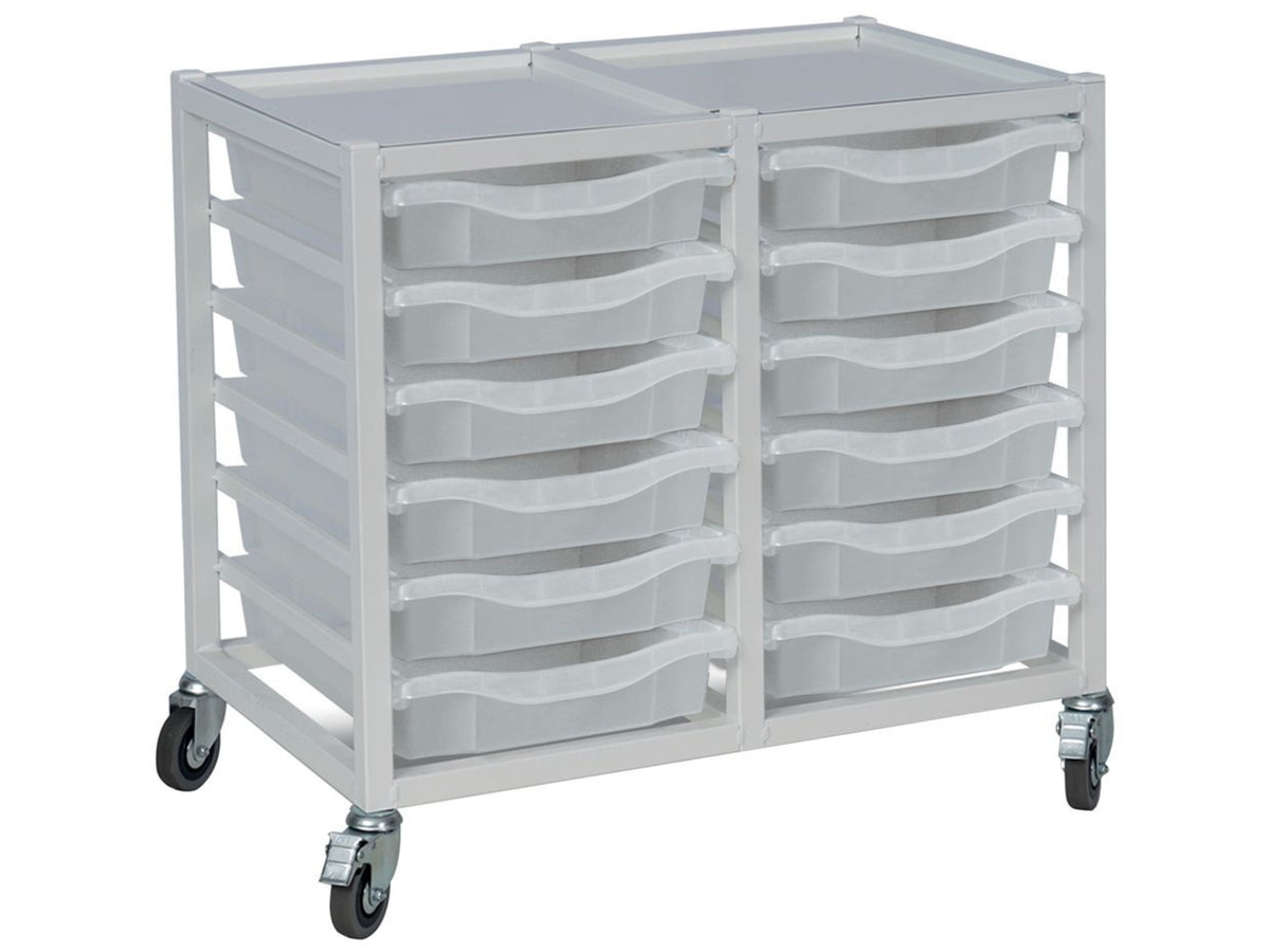 Medical Storage Trolley 12 Shallow Tray