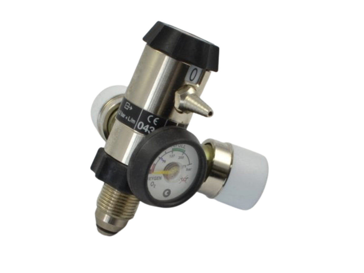 Regulators – Bullnose Oxygen Regulator With 2 Self Seal outlets and Tubing Outlet