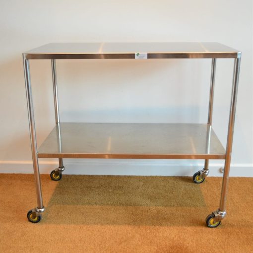 Pre-owned Bristol Maid S.Steel Dressing Trolley 92x47x89cm - 2 Flat Shelves - Image 3