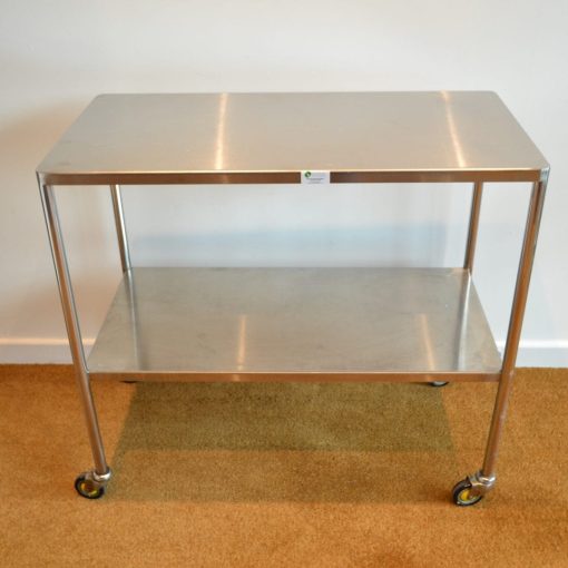 Pre-owned Bristol Maid S.Steel Dressing Trolley 92x47x89cm - 2 Flat Shelves - Image 2