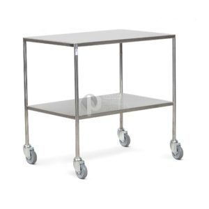 Pre-owned Bristol Maid S.Steel Dressing Trolley 92x47x89cm - 2 Flat Shelves - Bristol Maid Stainless Steel Trolley 92x62x87cm