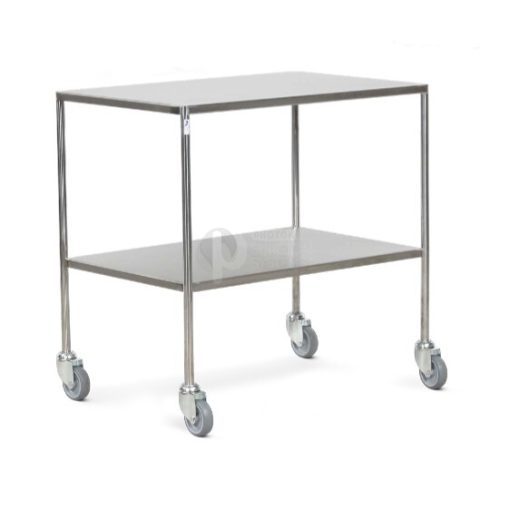 Pre-owned Bristol Maid S.Steel Dressing Trolley 92x47x89cm - 2 Flat Shelves