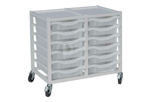 - Trolley Monarch Medical Grade Single Column Metal Storage Trolley 12 Translucent Trays